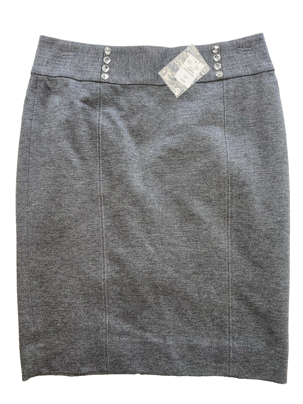 White House Black Market Skirt Womens Size 4 NEW Gray Ponte Career Office WHBM